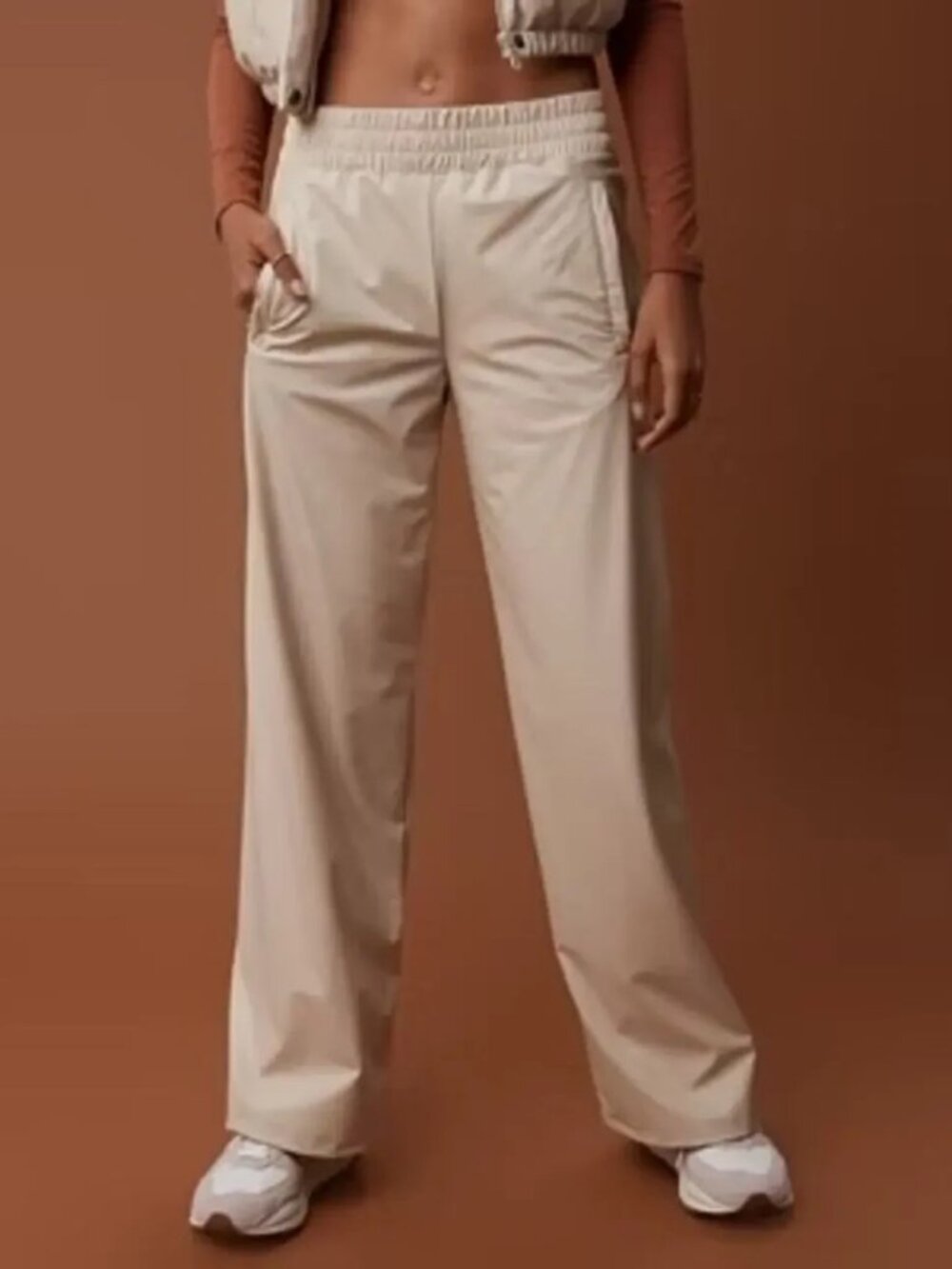 OFFLINE by Aerie Real Luxe Wide Leg Pants XS Beige Taupe NWT $78